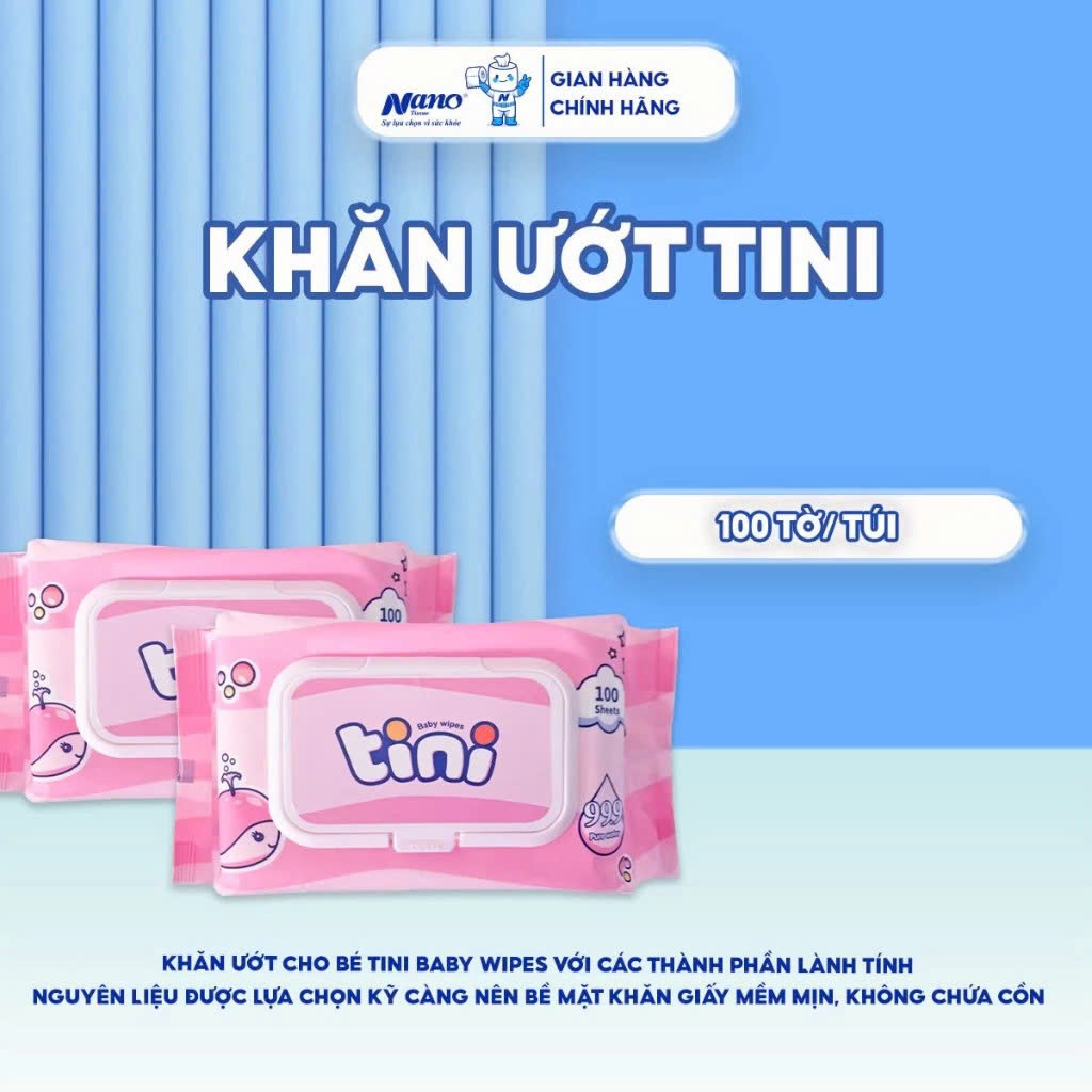 Khăn ướt Tini 100 Hương phấn